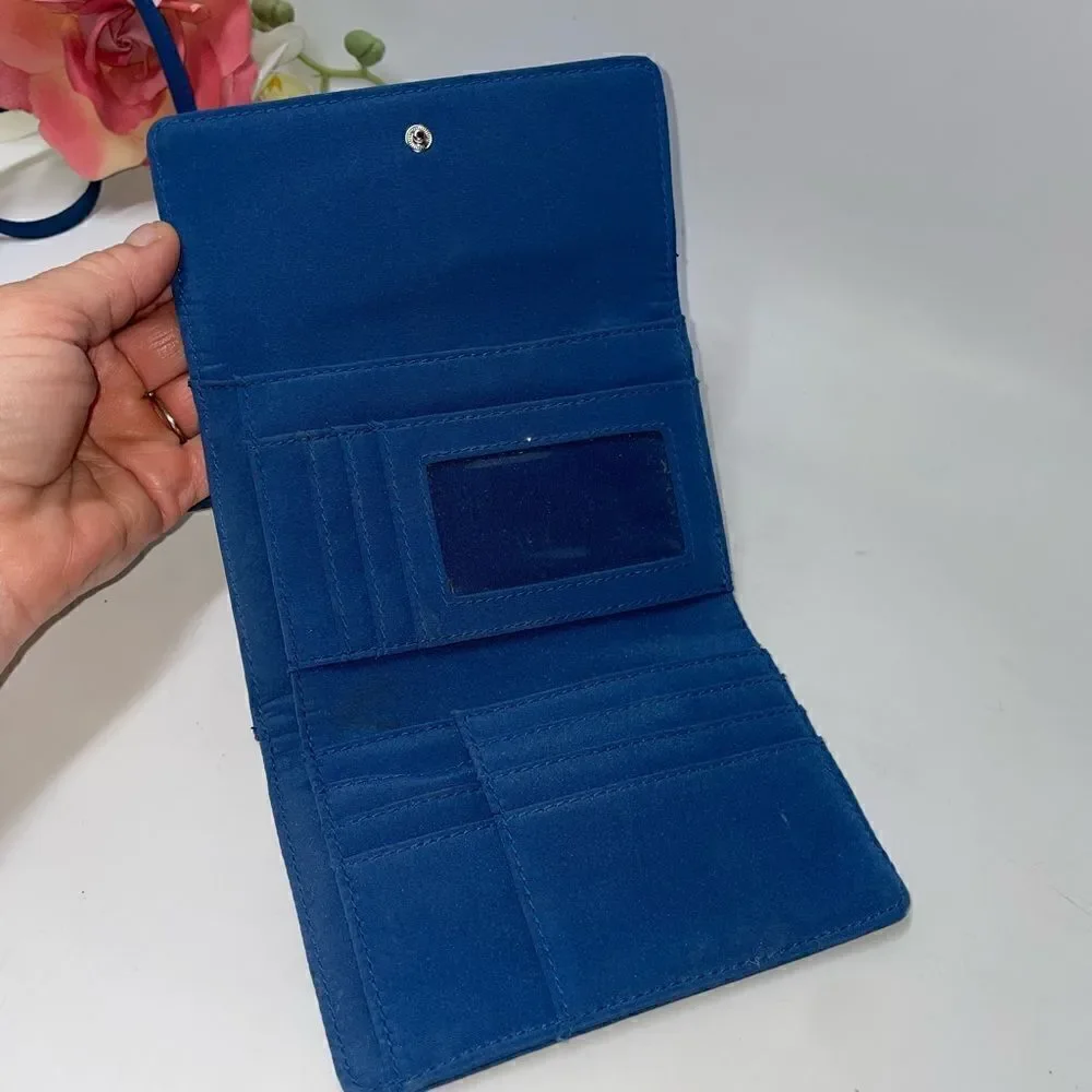 Crazy Horse Wallet on a Strap Blue